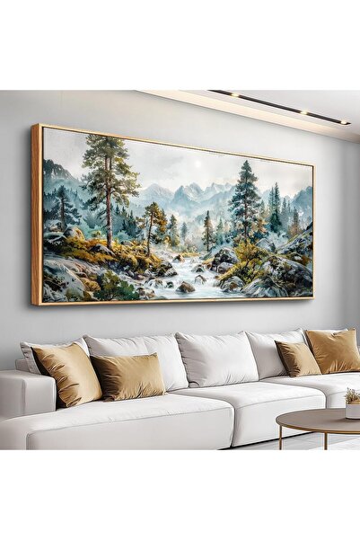 Emoda home Trove لوحة فنية جدارية مؤطرة من القماش لمنظر جدول مائي (60×120 سم ...