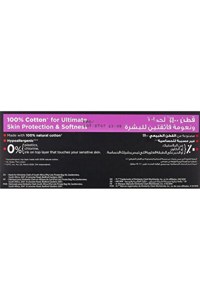 Kotex Natural Panty Liners, 100% Cotton, Normal Size, 30 Daily Panty Liners