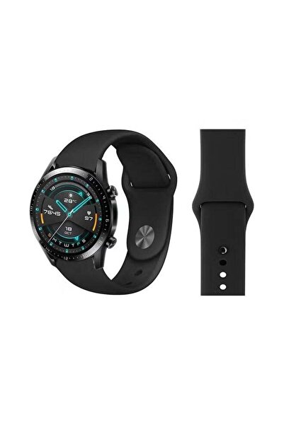 Promass سوار بديل أنيق من السيليكون لساعة هواوي GT/GT2، لون أسود