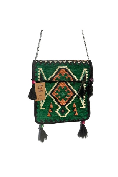 OEM Kelim Shoulder Bag | Emerald Green Shades