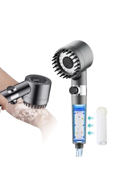 Fabrilux Cap de duș cu 3 funcții, buton de oprire a apei, design modern 26x8cm