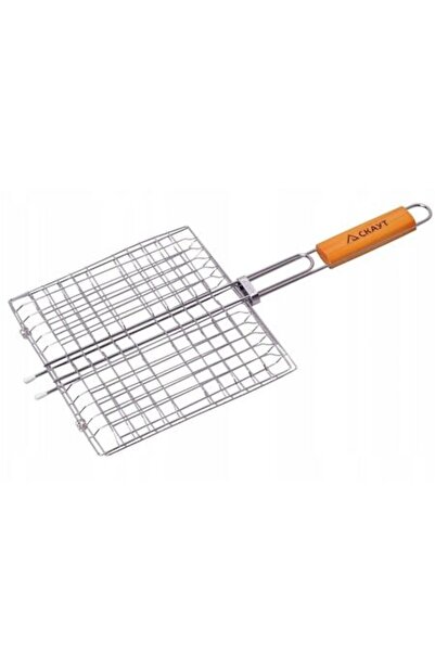 SKAUT Grătar de grădină, dreptunghiular, oțel, mâner din lemn, 27x24x2cm