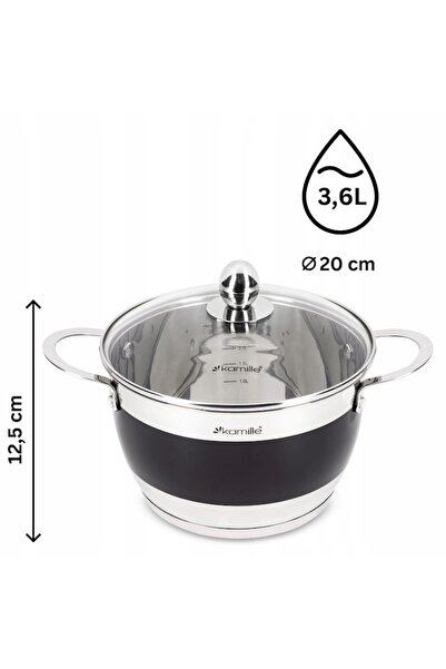 Kamille 3-piece Pot Set (2.0 L / 2.7 L / 3.6 L), Stainless Steel, Induction Compatible