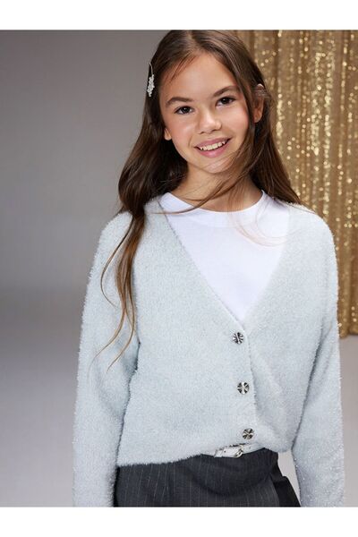 LC Waikiki V-Neck Girl's Knitwear Cardigan