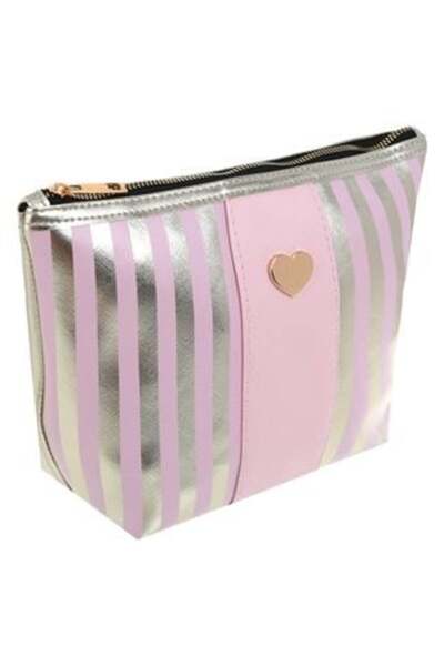 OEM Розово-златна торбичка с метално сърце 27 x 9 x 20 см