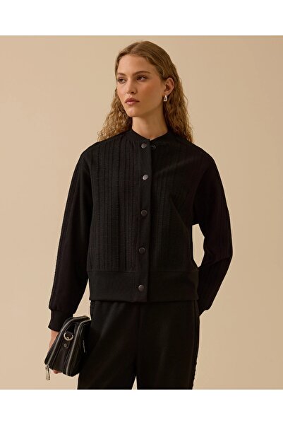 SEÇİL NOU Jachetă pentru femei cu guler înalt și nasturi 10002521110023