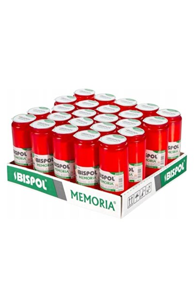 BISPOL Set de 24 de rezerve pentru lumânări roșii W04 (timp de ardere aprox. ...