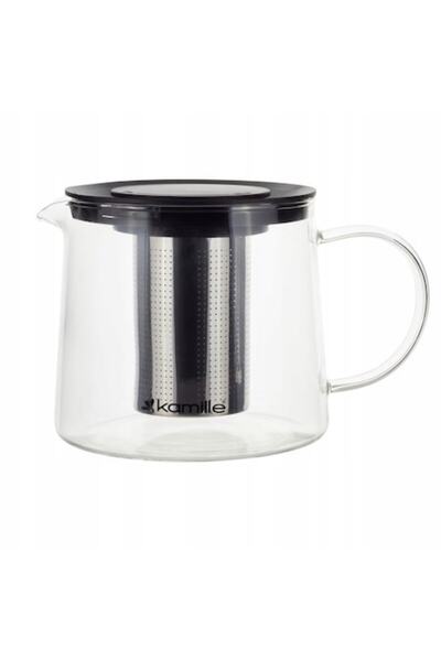 Kamille KM-0776XL Чайник с цедка, стъклен, прозрачен, 2л