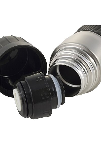 Kamille KM-2039 Vacuum Insulated Thermos, Stainless Steel, Black/Silver, 950 ml