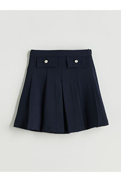 LC Waikiki LCW Kids Lacivert Basic Gabardin Kız Çocuk Etek