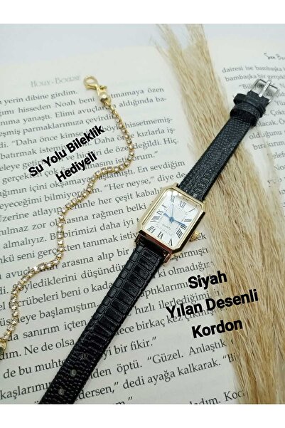 Brality Brand Vintage Retro Still Model Roman Numeral Black Cord Steel Gold C...