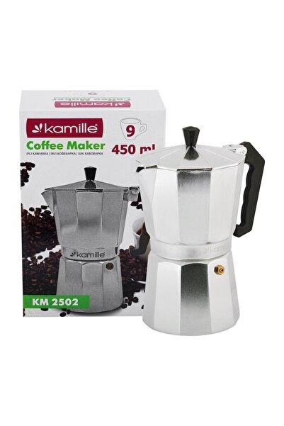 Kamille Espressor pe aragaz, Kamille, aluminiu, 450 ml, 9 căni, 20 x 9,5 cm, argintiu