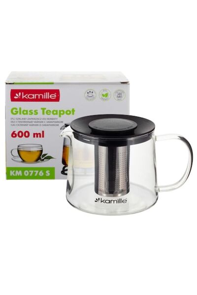 Kamille Ceainic cu infuzor, Kamille, sticlă termorezistentă, filtru din oțel inoxidabil, 600 ml