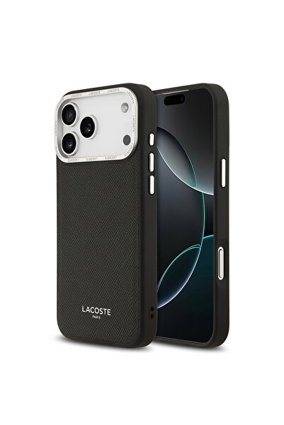Lacoste iPhone 17 Pro Max Kılıf Lisanslı M-safeli Champs Elysees PU Deri Tasa...