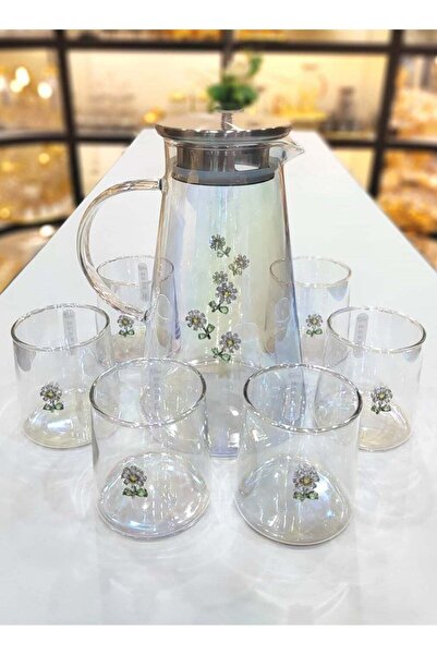 Generic Water Set of 7 Pieces - Six Glasses with One Jug (High Quality Glass)