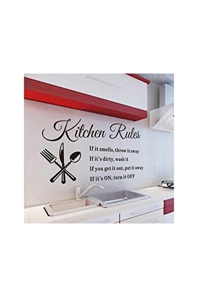 Promass Kitchen Rules Vinyl Wall Stickers - Letters Art Quote Decal (Kitchen ...