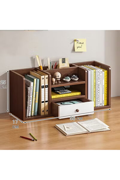 KEKE Desktopshelf Multipurpose Floor Storage Cabinet Multi Layer Bookcase Organizer 56cm Brown