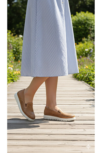 Ceyo 1201-13 100% Genuine Leather Inside and Out, Full Orthopedic Black and Tan Women's Casual Daily Shoes