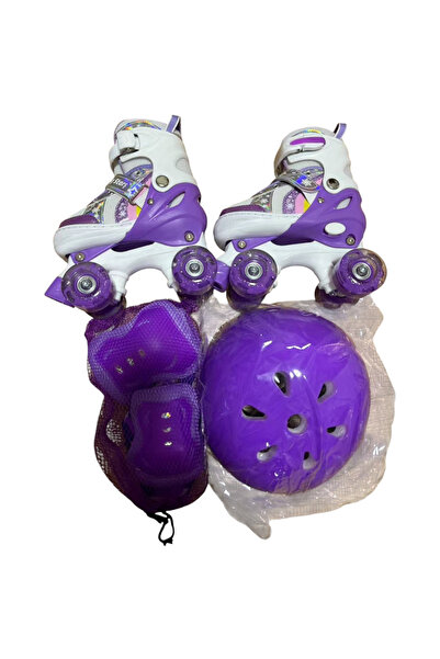 Krista R01 4-wheeled children's roller with lights, adjustable sizes 31 - 34, purple, S