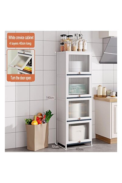 KEKE 4 Tier Multifunctional Kitchen & Bathroom Ultra-Narrow Bathroom Gap Storage Cabinet Rack