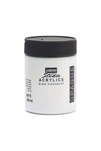 Pebeo 171011 Studio Acrylics Fine Paint – Titanium White 500ml