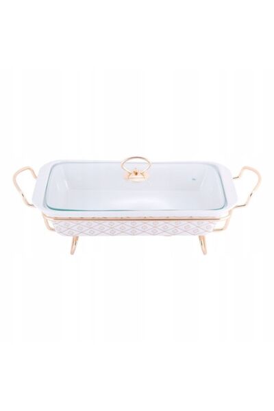 Kamille Heat-resistant ceramic serving bowl with candle warmer, 2.5 l