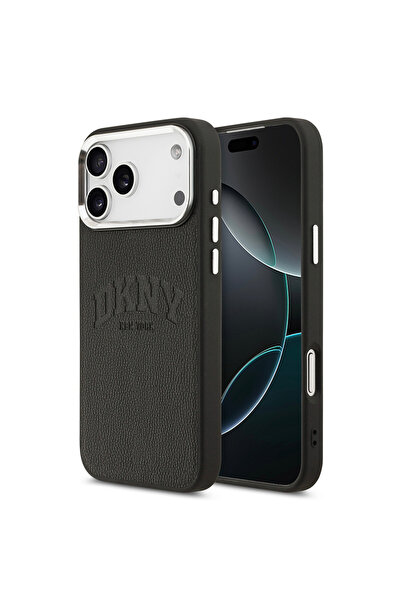 Dkny iPhone 17 Pro Max Uyumlu Kılıf Orjinal Lisanslı M-safeli PU Deri Kabartm...