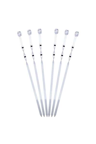 CKAYT Set de 6 frigărui de grătar din oțel inoxidabil de 60 cm pentru carne ș...