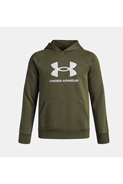 Under Armour Erkek Çocuk UA Rival Fleece Big Logo Kapüşonlu Üst 1379791-390