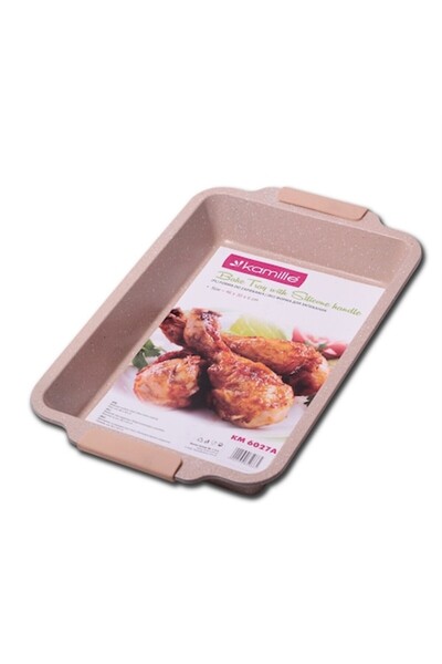 Kamille tavă de copt, 46x30x6 cm, acoperire cu marmură, două culori disponibile