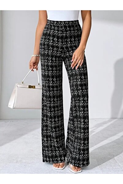 Kanonik Education Women's High Waist Wide Leg Woven Pants