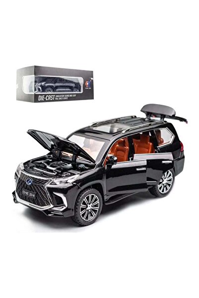 TOY GARDEN سيارة لكزس LX SUV مصبوبة بهيكل قابل للسحب بمقياس 1:24 مع أضواء وصوت