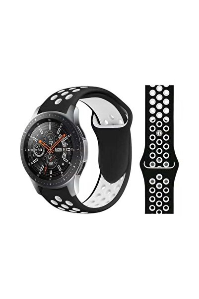 Promass سوار بديل أنيق لساعة سامسونج جالاكسي، أسود/أبيض