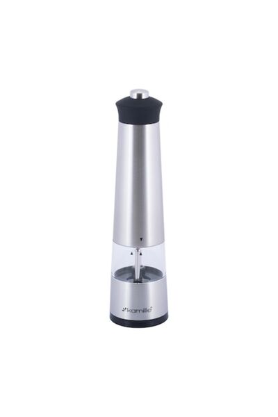 Kamille Râșniță electrică KM-7028, oțel inoxidabil/acril, reglabilă, 6,5x19,5 cm