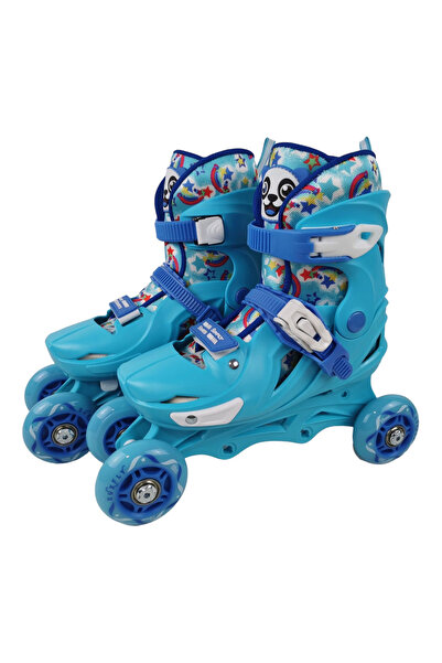 Krista 2 in 1 kids roller skates, R010S with helmet, elbow, knee pads, adjustable sizes 33-36 blue M
