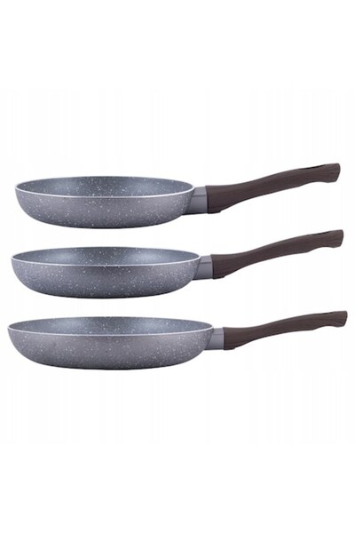 Kamille Set de 3 tigăi universale, Kamille, granit, 20/24/28 cm, gri