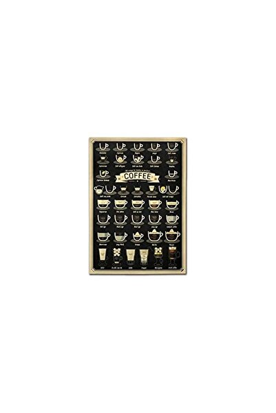 Promass Coffee Cup Kitchen Drawing Vintage Retro Wall Sticker Poster 50x36cm