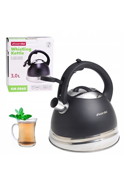 Kamille Fierbător cu fluierat din oțel inoxidabil KM-0860, 3L, mâner de bachelită