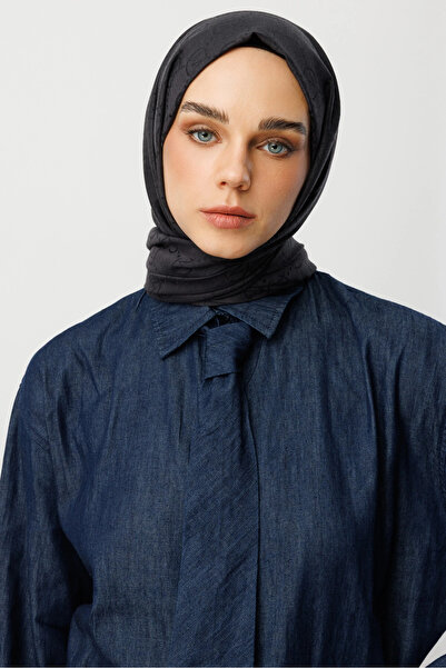 Mooncorn Μπλε μάλλινο μεταξωτό σάλι