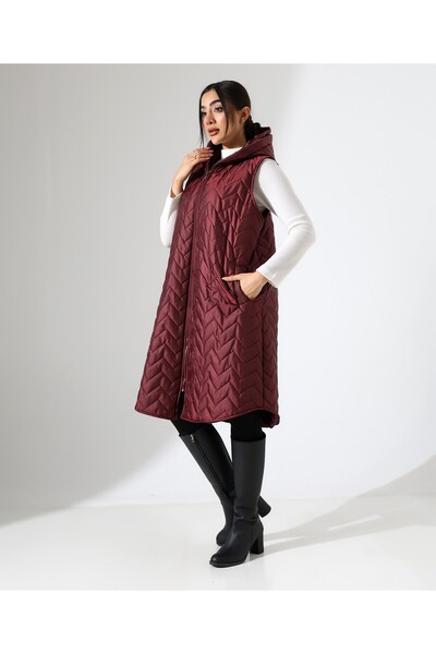 Fi'l Arz Fashion Hooded Lightweight Inflatable Plus Size Vest