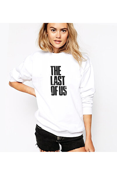 QIVI The Last of Us Vintage Summer Printed White Women's Knitted Sweatshirt L...