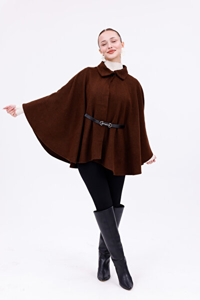 Genel Markalar Kadın Kemerli Kaşe Panço Kemer Detaylı