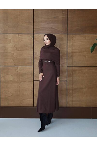 qafka Kadın Keten Kumaş Uzun Tesettür Elbise - Rahat Kesim, Şık ve Zarif Günl...