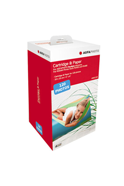 AgfaPhoto AMOC120 photo paper and cartridge set for Realipix Moments and Kodak PD450/PD480/PD450WIFI