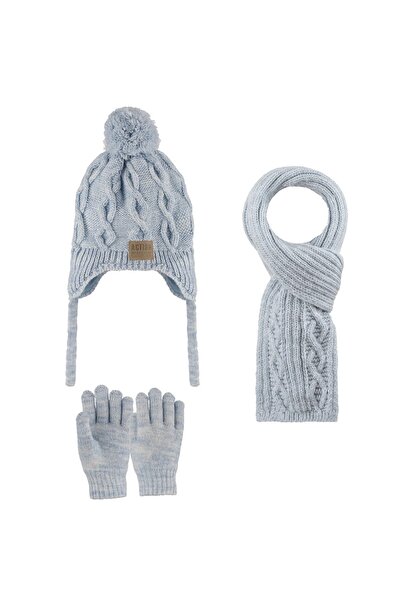 MİNİKO KİDS Ki̇tti̇ 25170-08 4-7 Years Old Scarf Hat Gloves Set