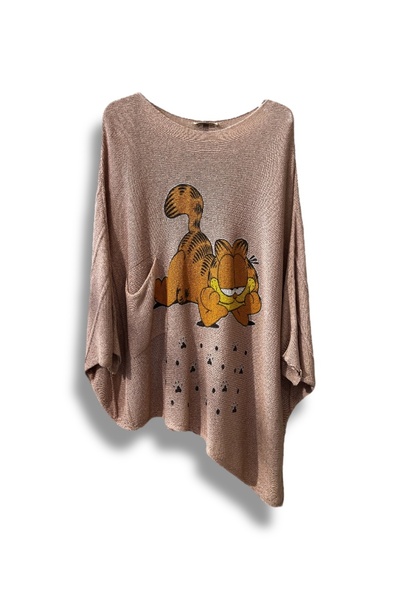 SUMEF Γυναικεία πλεκτή μπλούζα Mercerized – oversized Άνετο Εφαρμογή, με τύπωμα Μπλούζες (Μέγεθος 38-48)