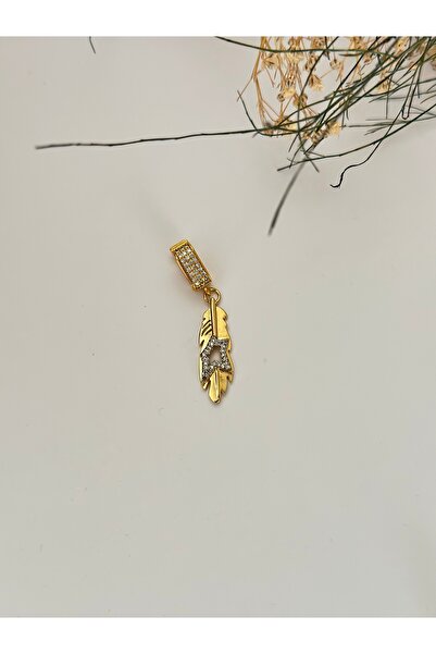 mibrillo Zirkon taş detaylı yıldız kuş tüyü Ajda charm yada kolye ucu