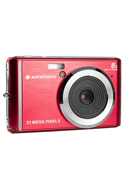 AgfaPhoto DC5200 21MP HD 720p Digital Camera Pack - Red with 32GB Card