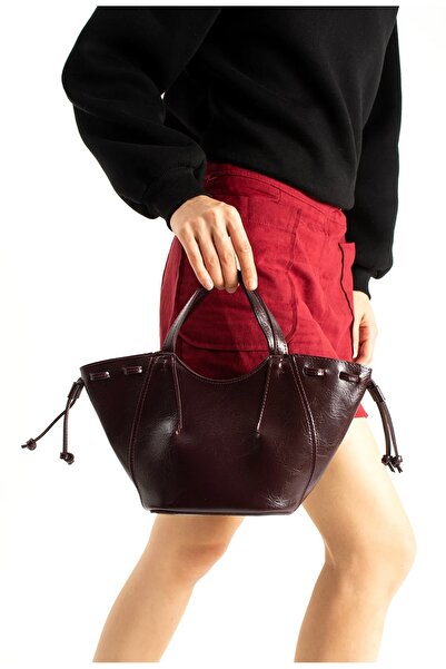 grand coco Women's Stylish Tassel Detailed Burgundy Hand and Shoulder Bag