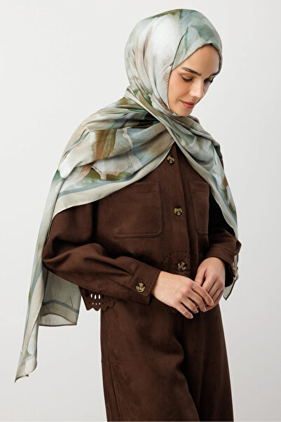 Mooncorn Ada Çayı Fleur Pattern Ramie Shawl